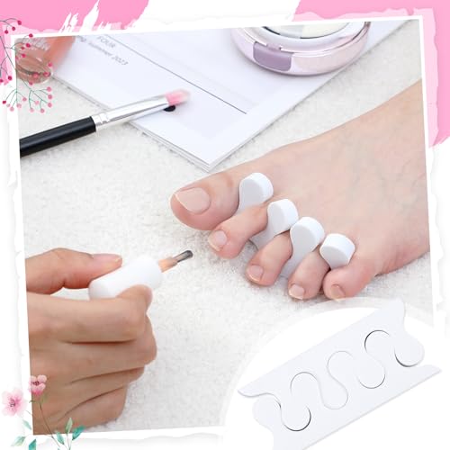 White Toe Separators 500 Pcs Bulk for Pedicure and Nail Care - Mumufy