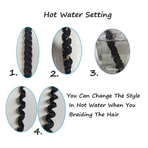 Pre Stretched Braiding Hair Extensions 42 Inch 8 Bundles - Yaki Texture, Itch-Free Synthetic Fiber, Includes Crochet Needle & Accessories - #1B/30/27