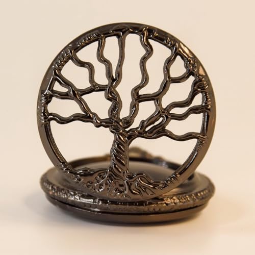 Scrying Mirror,Obsidian Mirror Tree of Life Design Witchcraft Kit for Divination, Meditation, and Spiritual Connection,Witchy Gifts