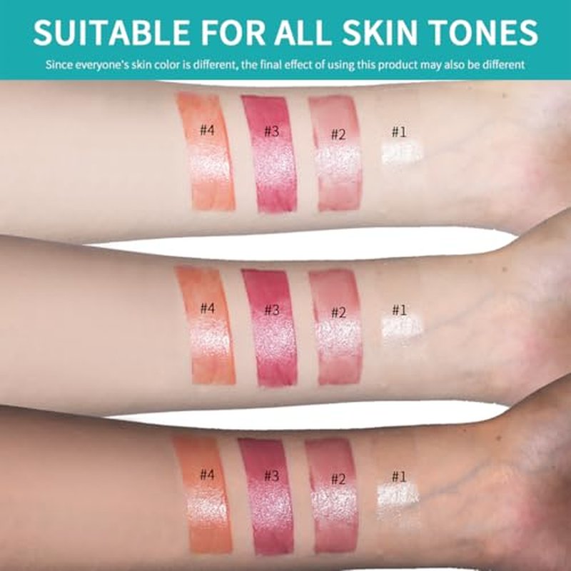 4Pcs Hydrating Lip Tint Lipstick Set of Red and Nude, Long-Lasting Matte Finish Moisturizing Tinted Lip Balm, Natural Ingredients Vitamin E Watery Lip Gloss Lipstick for Women and Girls