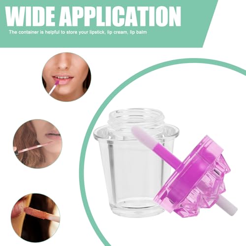21 Pack Reusable Clear Ice Cube Lip Gloss Containers with Mini Brushes