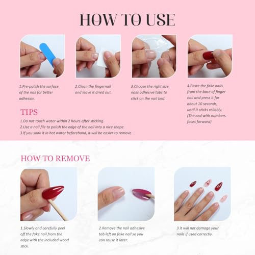 Handmade Press on Nails Rhinestone French Tip Fake Nails Muti-Layer Gel Short Duck False Nail with Luxury 3D White Flower Bow Design Full Cover Thicked Acrylic Nail Stick on Nail for Women (S)