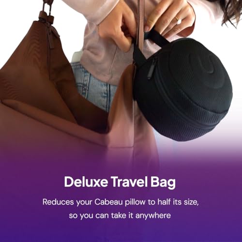 Deluxe Travel Neck Pillow with Seat Strap & Head Support - Black