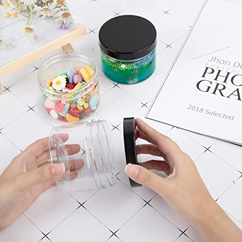 4 oz Plastic Jars with Lids - Clear Cosmetic Storage Containers - 50 Pieces