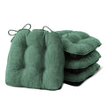 Memory Foam Chair Cushions Set of 4 - 15.5x15.5x4 Inches Dark Green Variation 4