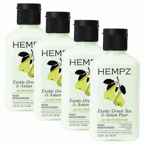 Exotic Hemp Seed Oil Body Moisturizer with Green Tea & Asian Pear - Pack of 4, 2.25 Fl Oz
