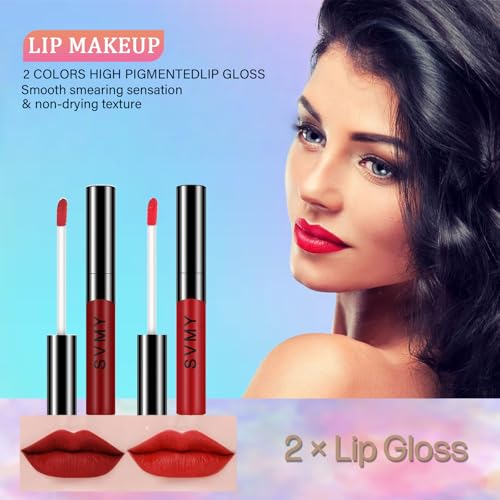 Makeup Set for Women, Makeup Kit for Women Full Kit, Travel Makeup Set, Makeup Gift Set for Girls, 14-Color Eyeshadow Palette, 2 x Lip Gloss, Eyebrow Powder, Contour Stick, Face Make up 02