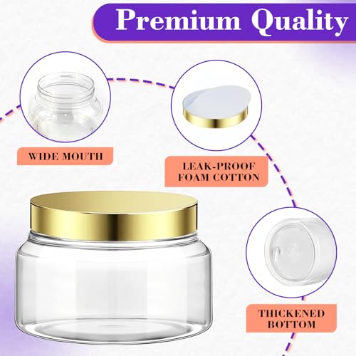 8 oz Plastic Cosmetic Containers with Lids - Black, 36 Pack, Travel-Friendly, Variation of THIS listing