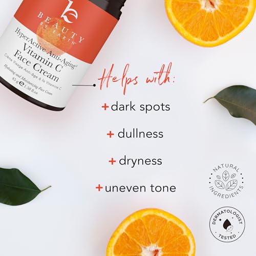 Beauty by Earth Vitamin C Face Cream, Serum and Toner - USA Made with Organic & Natural Ingredients