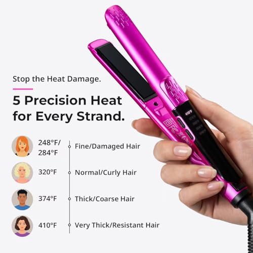 Mini Flat Iron Hair Straightener with Adjustable Temperature, Travel Size