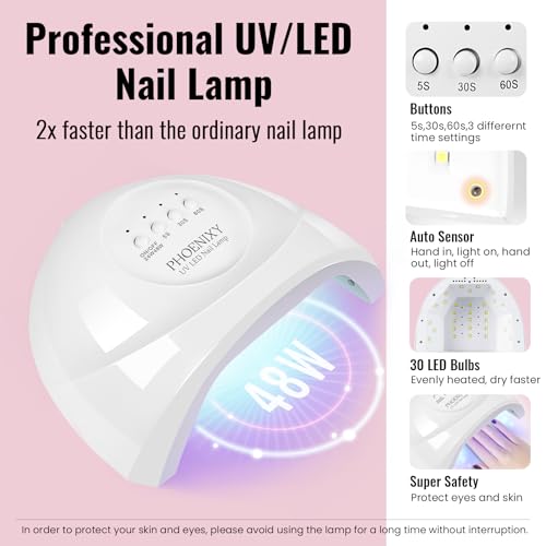 Gel Nail Polish Kit with UV Light, Nail Drill & 68 Pieces for DIY & Professional Nails