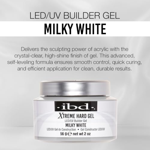 IBD LED UV Builder Gel Milky White - Nail Extensions & Sculpting, 2 oz