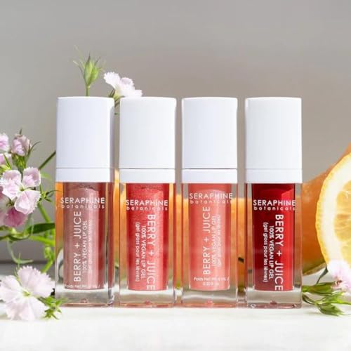 Vegan Lip Gloss - Berry + Juice Tinted Lip Gel with Shea & Fruit Extracts - Rose Currant