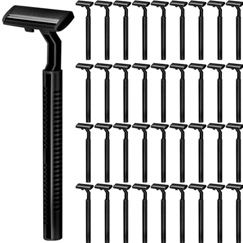 240 Pack Disposable Twin Blade Razors Individually Wrapped, Clear Safety Cap£¬ Multipurpose Portable Shave Razor for Man Woman Bathing Hotel Travel (Black)