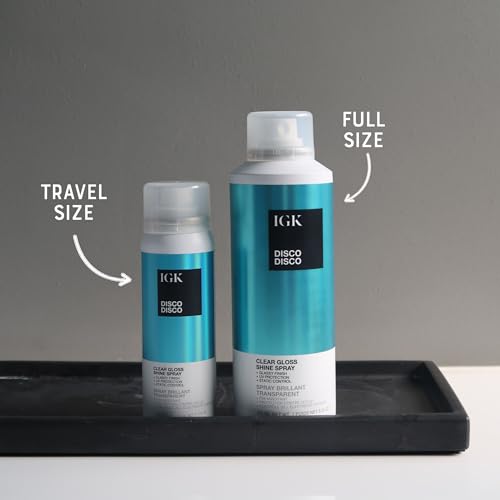 Lightweight High-Shine Hair Spray Set - 5.3 oz + 2.1 oz Travel Size, Gloss & UV Protection