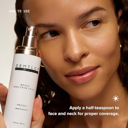 DRMTLGY Sunscreen SPF 45 - Lightweight Anti-Aging Face Sunscreen 1.7 Fl Oz