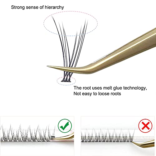 Individual Lashes/Lash Clusters 480pcs 8-14mm Cluster Eyelash Extensions /12 Roots/C Curl /0.07mm Cluster Lashes/Faux Mink Lash Extensions (C Curl, Fishtail Lashes-0.07mm)