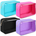 Large Nylon Makeup Bag Set – 4-Piece Clear Cosmetic Organizer for Travel & Gifts