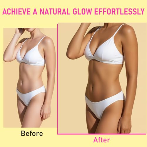 Self Tanner Mousse Mitt Kit ? Sunless Tanning Foam with Hyaluronic Acid for Hydrating - Flawless & Streak-Free Fake Tan Mousse, Watermelon Scent Medium Glow 6.76 fl. oz