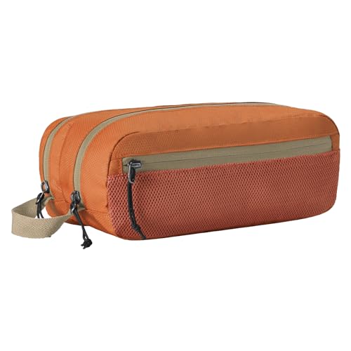 Eagle Creek Pack-It Reveal Quick Trip - Dual-Compartment Toiletry Bag for Travel - Full-Length Zipper Compartments - Recycled Fabric Construction - Water-Resistant & Quick-Drying - Mandarin