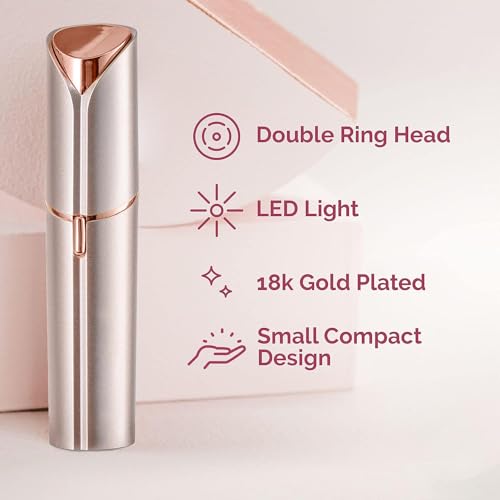 Facial Hair Remover for Women Gold Color with 8-pc Replacement Heads