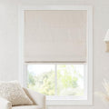 Blackout Linen Roman Shade 35x64 Insulated Window Covering - Linen Slub Variation