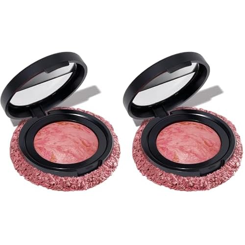 LAURA GELLER NEW YORK Baked Blush-n-Brighten Marbleized Blush for Cheeks - Pink Buttercream - Natural Finish - Buildable Color (Pack of 2)