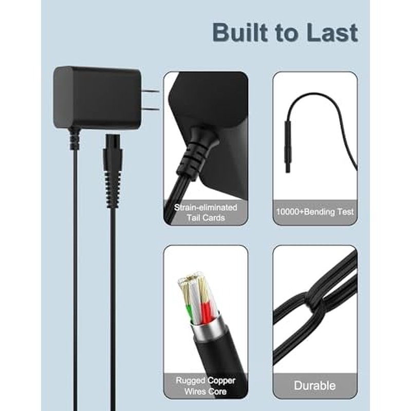 3.5V Clipper Charger Compatible with Wahl 3026590 9636-700 9636-2201 79434 9649 9649P Color Pro Cordless Hair Clipper & Trimmer Replacement Clipper 9649 Charger Power Cord.