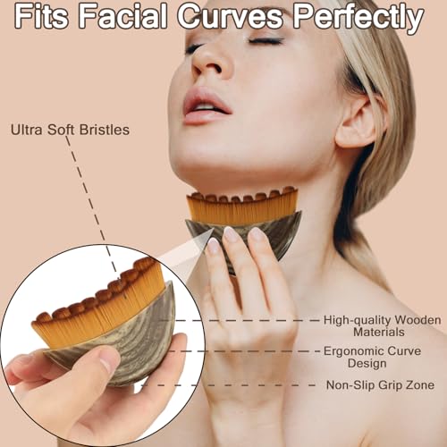 New Lymphatic Contour Face Brush, Contour Face Brush Lymphatic Drainage Massager, Ergonomically Designed Double Chin Reducer to Fit The Skin Precisely, Suitable for All Skin Types