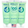 EcoEarth Travel Size Body Wash 1 Fl Oz Pack of 100 Spring Breeze Hotel Toiletries
