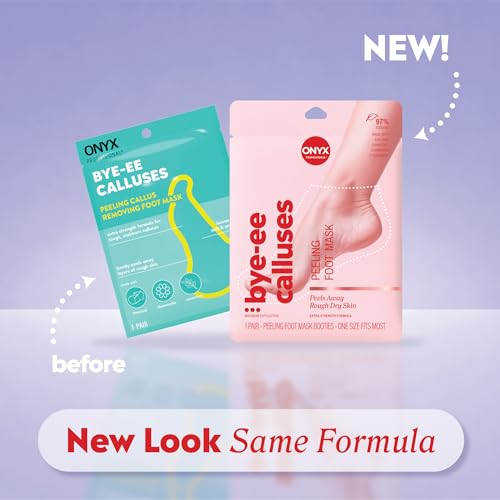 Onyx Professional Foot Peel Mask Callus Remover, 2 pack - Dead Skin Remover, Foot Exfoliator, Cracked Heel Treatment, Peeling Callus Removing Foot Mask Pedicure Kit For Smooth Soft Healthy Feet