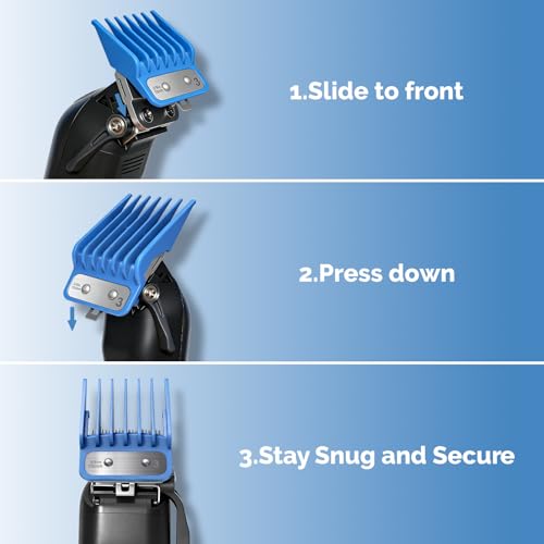10 Pcs Clipper Guards Set for Wahl Clipper Guards Set with Metal Clip£¬Professional Hair Clipper Guards Cutting Guides Compatible with Most Wahl Clippers from 1/16" to 1"(Colorful£©