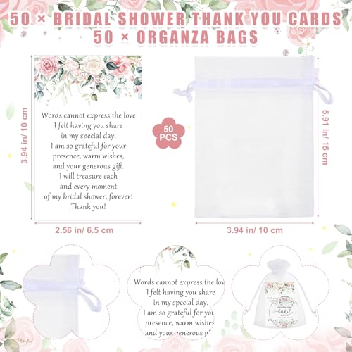 XunYee 50 Sets Bridal Shower Favors for Guests Flower Design Makeup Mirrors Leather Compact Mirrors Bridal Thank You Cards with Organza Bags Bridesmaid Gifts Wedding Party Favors Supplies (Pink)