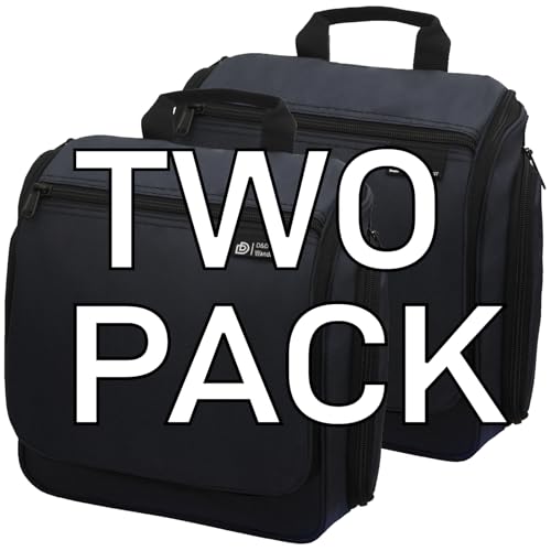 2 Pack Black D&D Wanderlust Travel Toiletry Bags for Women & Men Large Organizer