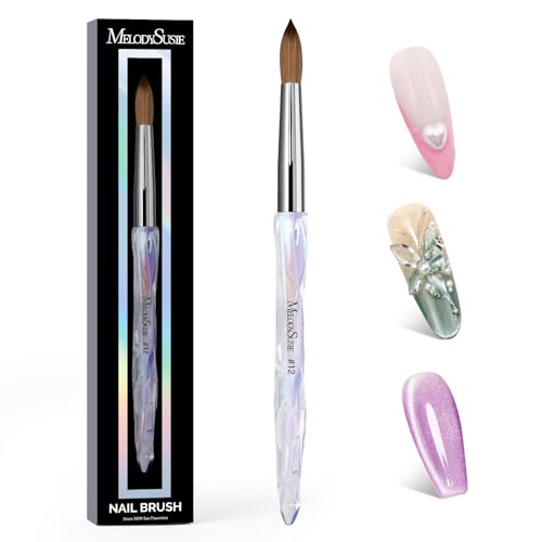 100% Kolinsky Acrylic Nail Brush Transparent Size 12 - MelodySusie