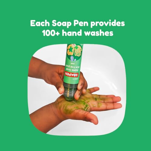 SOAPEN Kids¡¯ Roll-On Hand Soap | As Seen on Shark Tank | Fun, Colorful Soap Pen | Encourages Proper Handwashing | Nourishing, Paraben Free | 3 Pack (Pear/Berry/Tangerine)
