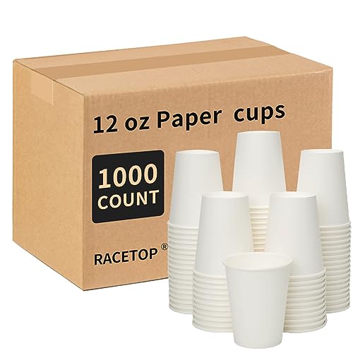 12 oz Disposable Coffee Cups - 1000 Pack Hot & Cold Paper Cups for Party Home Office Variation of 12.0 ounces / 12 oz / 1000 Pack