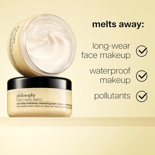 philosophy purity made simple one-step facial cleanser- with meadowfoam seed oil gently cleanses & melts away dirt, oil & stubborn makeup paraben-free face wash