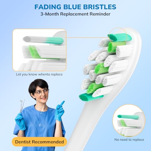 Replacement Toothbrush Heads for Philips Sonicare 20 Pack White - Soft Bristles, Compatible with Click-On Models - Variation: 20p White
