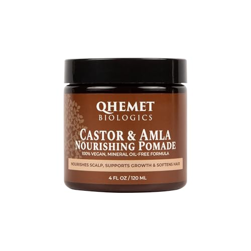 Qhemet Biologics Castor & Amla Nourishing Vegan Hair Pomade for 4C & Coarse Hair