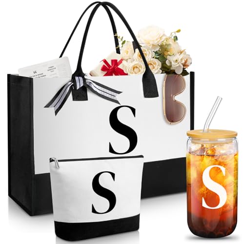 Aliceset 3-Piece Initial Monogram Gift Set for Women - Letter S Variation