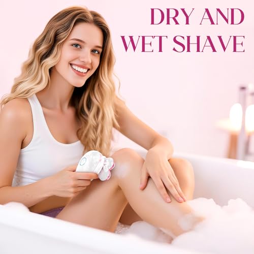 Women's Electric Razor for Legs & Bikini - Waterproof Rechargeable Trimmer Pink