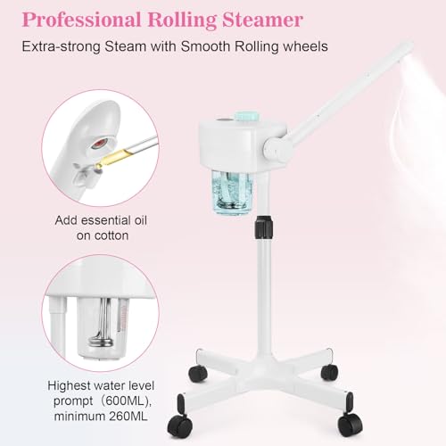 Professional Facial Steamer for Home & Spa with Hot Mist & Ionic Spray