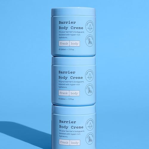 frank body Barrier Body Cream | Deep Hydration for Dry, Itchy, Reactive Skin with Ceramides, Panthenol & Niacinamide | Vegan, Cruelty Free | Peach Scent | 7.77 oz / 230 ml