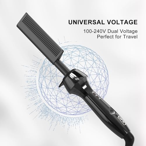 Dan 500℉ Electric Hot Comb for Black Hair with Straight Teeth, Wigs & Styling