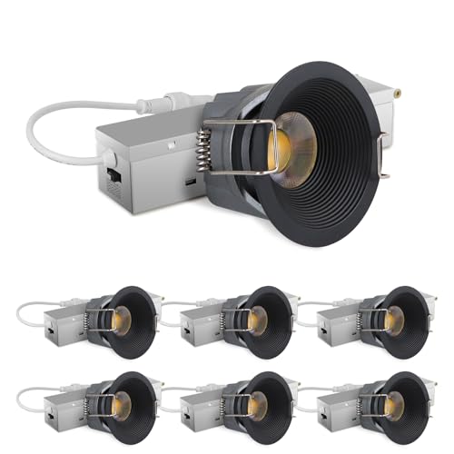 Black 2 Inch LED Recessed Ceiling Light 8W Dimmable COB 5CCT Pack of 6