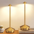 Cordless Gold Table Lamp Set of 2 - Portable LED Desk Lamps for Home & Office