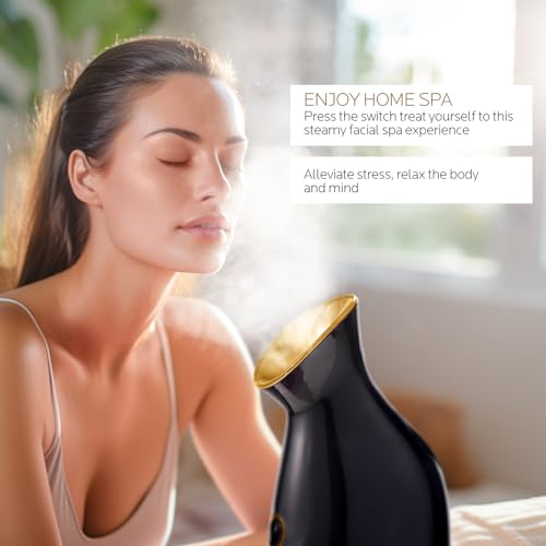 Colorfarm Facial Steamer Spa Kit with 17 Skin Care Tools - Black & Gold
