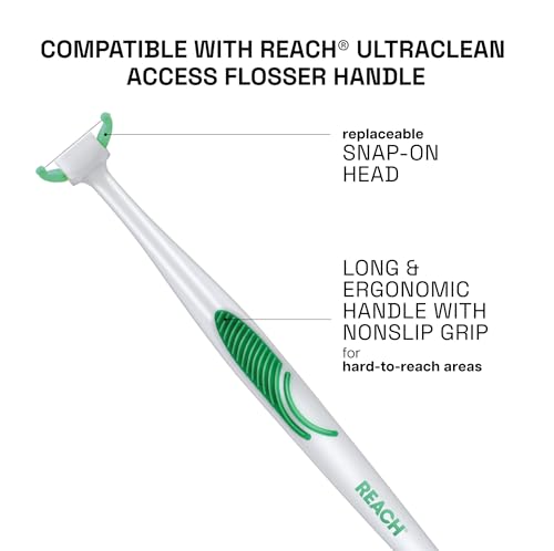 Reach Ultraclean Access Flosser Bundle - Mint, 1 Flosser + 3 Refill Heads