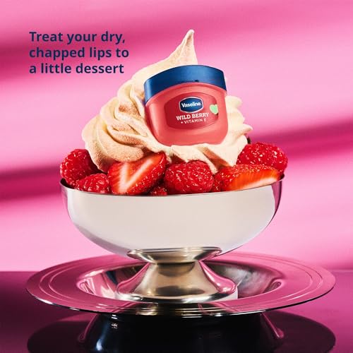 Vaseline Lip Therapy Mini Tinted Lip Balm Set, Valentine¡¯s Day Limited Edition Ros? + Wild Berry with Vitamin E for Soft, Kissable Lips, 0.25 Oz Ea